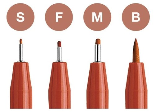 4 עטים PITT artist pen sanquine (חום)