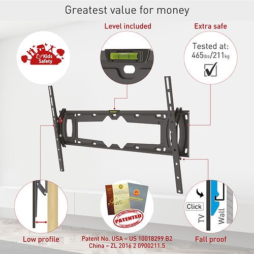 דגם +E410 - זרוע ברקן עם הטייה ועם פטנט נעילת בריח למסכי 13-90 אינץ'