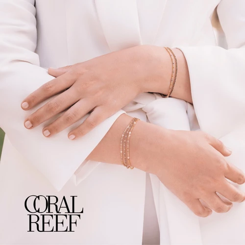 צמיד טניס Coral Reef אבני חן טבעיות מזהב 14K