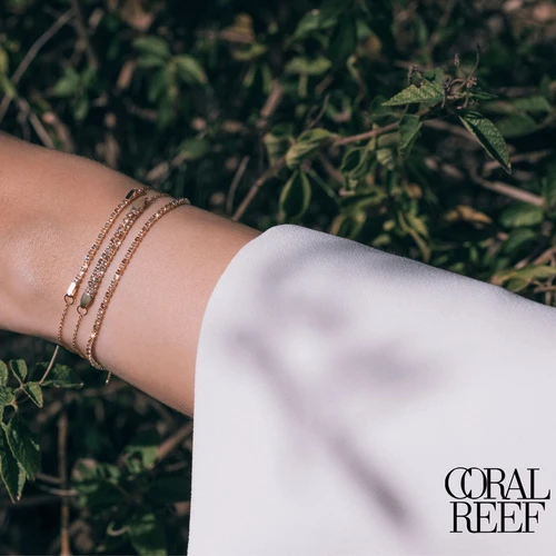 צמיד Coral Reef אבני חן טבעיות מזהב 14K