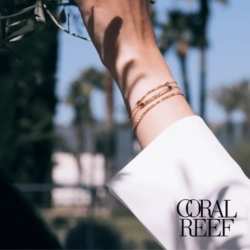 צמיד Coral Reef אבני חן טבעיות מזהב 14K