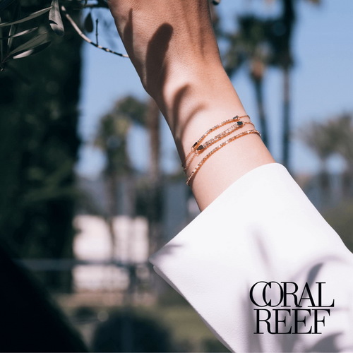 צמיד Coral Reef אבני חן טבעיות מזהב 14K