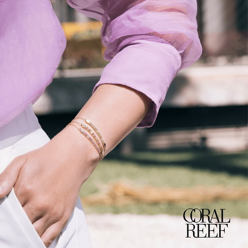 צמיד Coral Reef אבני חן טבעיות מזהב 14K