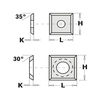 סכינים מתחלפות 12x12x1.5 לכרסום פינוי שטח 663