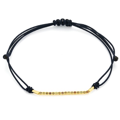 צמיד Coral Reef סיליקון שחור ואבני חן טבעיות מזהב 14K