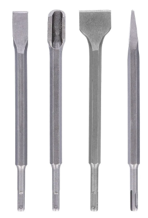 סט 4 איזמלים מקצועי לפטישון WellCut WC-CHISEL4 Heavy Duty SDS