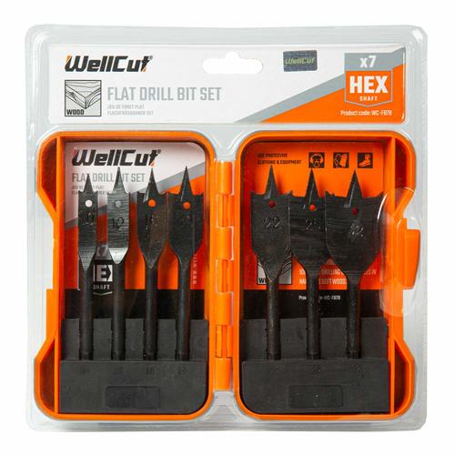 סט 7 מקדחי פרפר לעץ WellCut WC-FB7B 