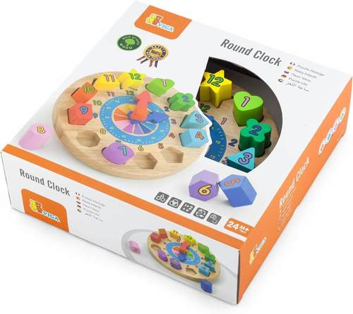 שעון פאזל צורות צבעוניות גיאומטריות - ויגה