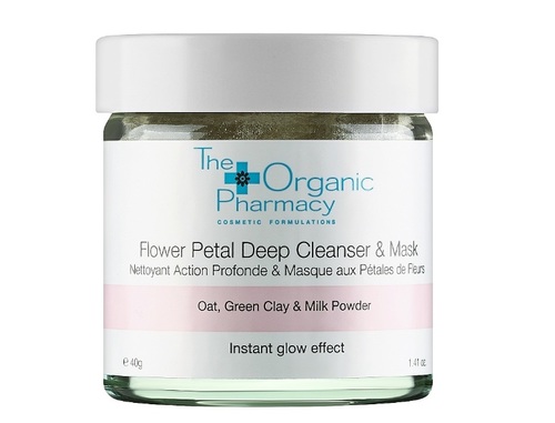 מסיכת ניקוי לעור הפנים The Organic Pharmacy Flower Petal Deep Cleanser & Mask 40g 