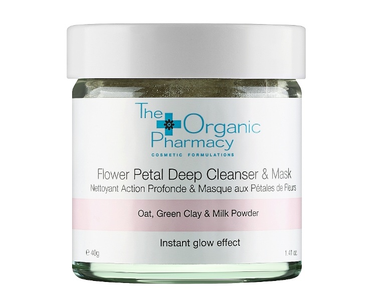 מסיכת ניקוי לעור הפנים The Organic Pharmacy Flower Petal Deep Cleanser & Mask 40g 