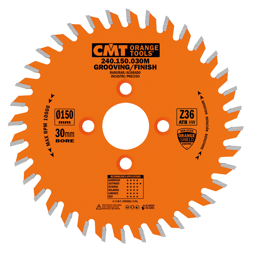 משור לחיתוך וביצוע חריצים בעץ ולוחות 150x3.0/2.2x30 Z=36 5° ATB