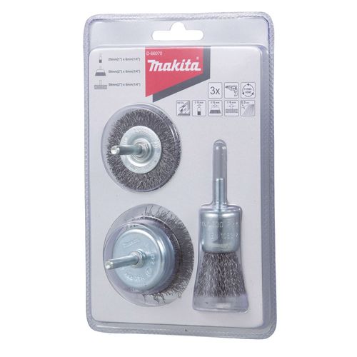 סט 3 מברשות ברזל למקדחה MAKITA D-66070