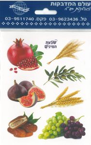 מדבקות שבעת המינים חיתוך צורני