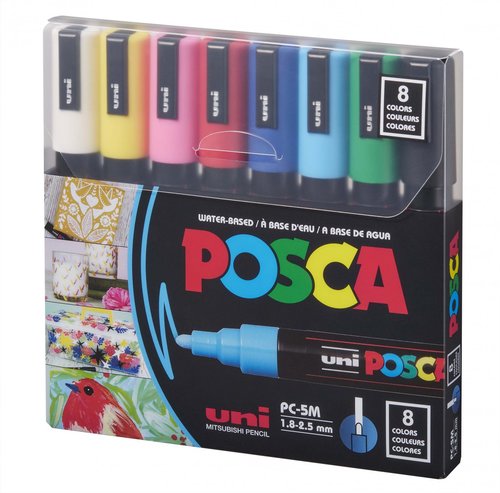 מארז 8 מרקרים לתחביב ויצירה פוסקה PC-5MR
