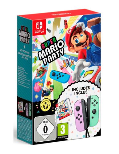 Nintendo Joy-Con Pair Pastel Purple/Pastel Green + Mario Party