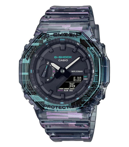 שעון יד ג’י-שוק קארבון G-SHOCK - הדפס גליץ'