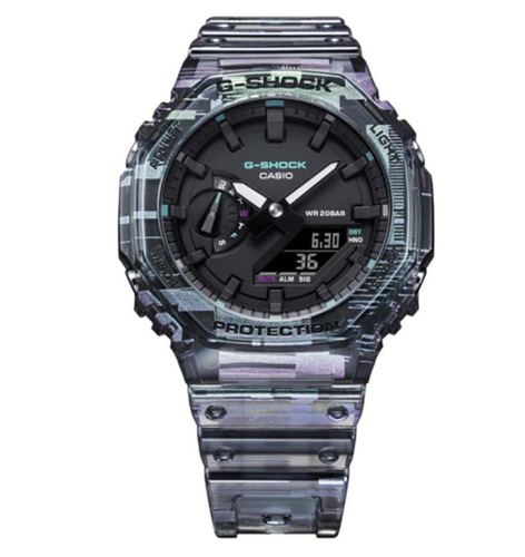 שעון יד ג’י-שוק קארבון G-SHOCK - הדפס גליץ'