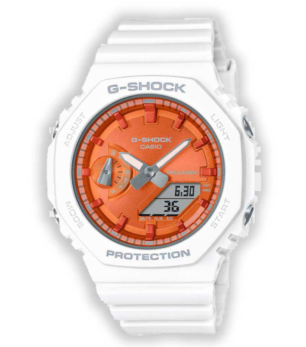 שעון יד ג׳י-שוק יוניסקס קארבון G-SHOCK - לבן-כתום
