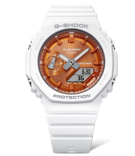 שעון יד ג׳י-שוק יוניסקס קארבון G-SHOCK - לבן-כתום