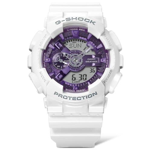 שעון יד ג’י-שוק אנלוגי דיגיטלי G-SHOCK - לבן-סגול