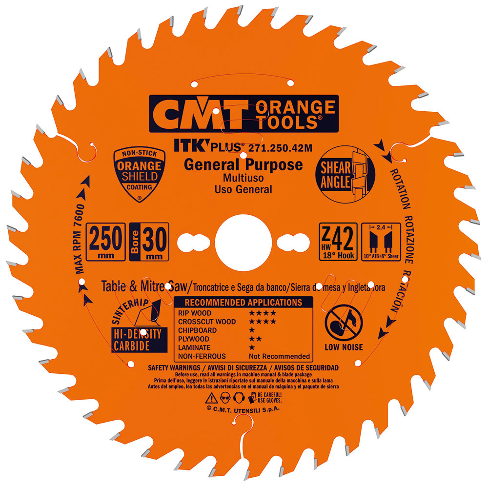 משור דק לחיתוך עץ ולוחות 300x2.6/1.8x30 Z=48 10° ATB+8° Shear