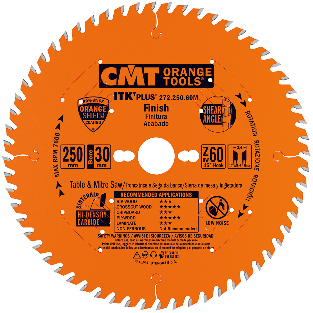 משור דק לחיתוך נקי בעץ ולוחות מצופים 200x1.8/1.2x30 Z=48 10° ATB+8° Shear