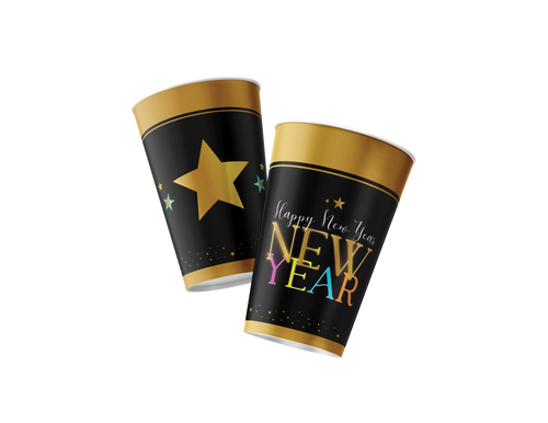 כוסות נייר HNY דגם סופרים לאחור