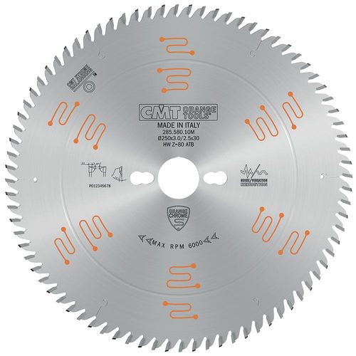 250x3.0/2.5x30 T80 atb מסור לחיתוך עדין ונקי