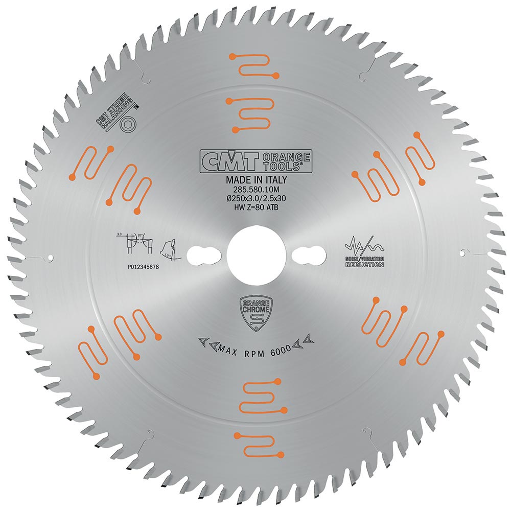 250x3.0/2.5x30 T80 atb מסור לחיתוך עדין ונקי