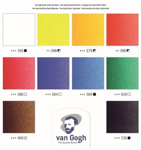 מזוודת ציור עם צבעי אקריליק VAN GOGH ואן גוך (40 מ