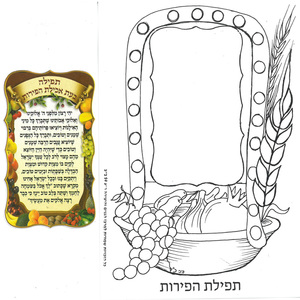 יצירה תפילת הפירות לט"ו בשבט