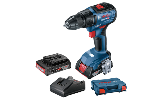מברגה/מקדחה נטענת בוש שתי סוללות BOSCH GSR 18V-50 2A