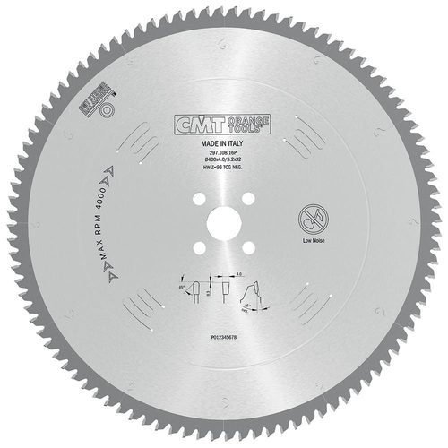 משור נגטיבי לחיתוך אלומיניום 350x3.2/2.5x32 Z=108 TCG Neg