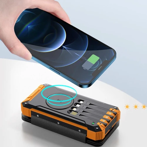 מטען נייד סולארי 4 פאנלים | סוללת גיבוי 20,000mAh
