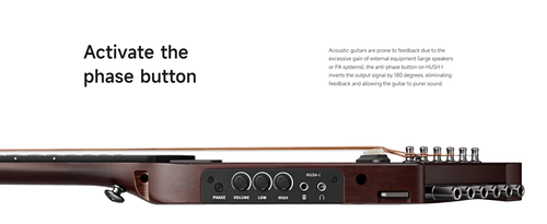 גיטרה שקטה אקוסטית מוגברת EC1783 בעיצוב חדשני HUSH I בצבע סאנברסט | גיטרה לטיולים מבית DONNER