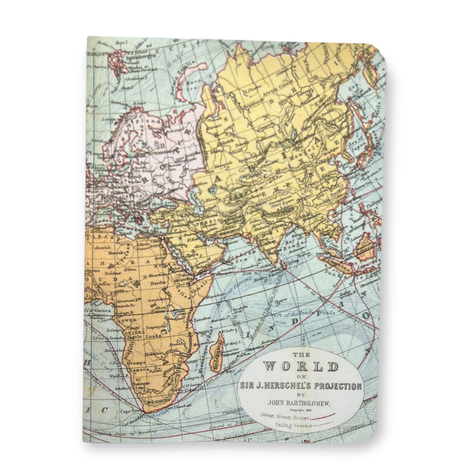 מחברת מיני : Vintage World Map (משבצות)