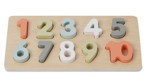 פאזל מספרים 10 חלקים מעץ 