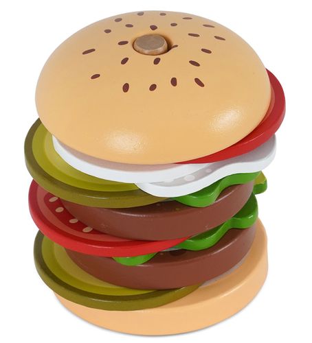סט המבורגר 12 חלקים מעץ למשחקי דמיון