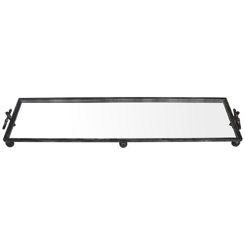 מגש מתכת גדול עם רגלים בסיס מראה mirror tray