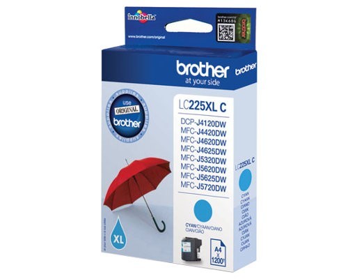 ראש דיו מקורי כחול  BROTHER LC-225XLC Cyan