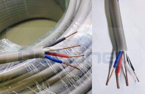 כבל 4 גיד קשיח DROP אפור 4X0.8mm (מחיר למטר)  חדש  