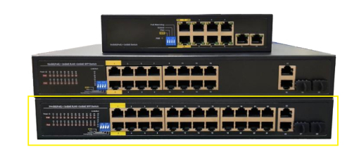 מתג 24 Port Gigabit Unmanaged POE+, + 2 SFP 400W – GS1026P+  UCY