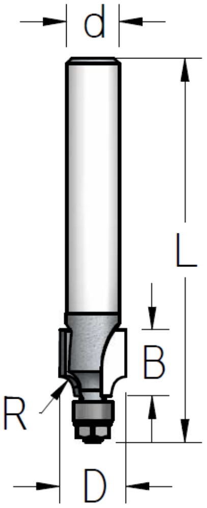כרסום מעגל פינות עם מיסב מיניאטורי, קנה 1/4 רדיוס 1.6 מ"מ WPW