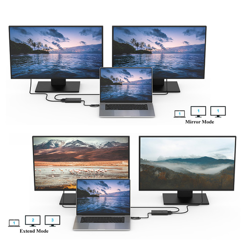 מתאם USB3.0+C ל2 יציאות HDMI כתצוגה כפולה UG7602HC 