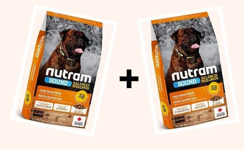 נוטרם סאונד בוגר גזע גדול עוף מזון לכלב Nutram Sound S8 במשקל 11.4 ק