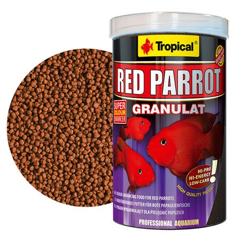 טרופיקל מזון לדג תוכי Tropical Red Parrot Granulat במשקל 400 גרם