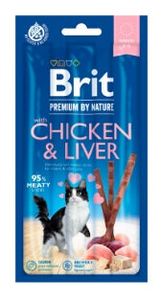 בריט פרמיום חטיף סטיק לחתול בטעם עוף וכבד Brit Premium במשקל 15 גרם