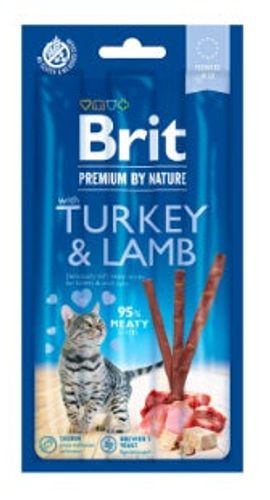 בריט פרמיום חטיף סטיק לחתול בטעם הודו וכבש Brit Premium במשקל 150 גרם