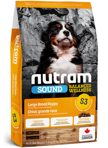 נוטרם סאונד גור גזע גדול עוף מזון לכלב Nutram SOUND S3 במשקל 11.4 ק"ג