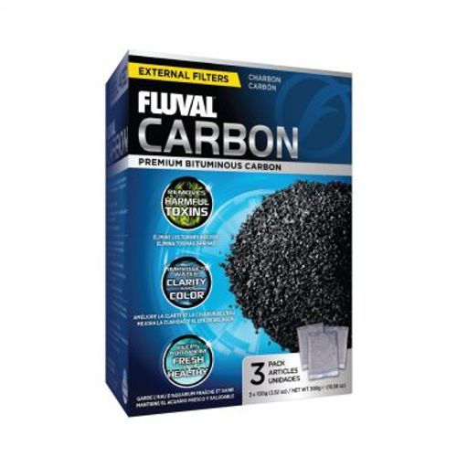 פלובל פחם פעיל 3 שקיות (3*100 גר') Fluval Carbon במשקל 300 גרם